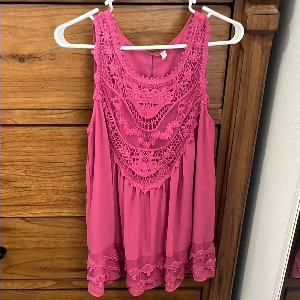 Pinkblush Pink Lace Tank Top